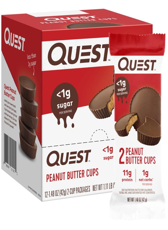 Quest Nutrition Peanut Butter Cups, 11g Protein, 1g Sugar, Low Carb, Gluten Free, Keto Friendly, 12 Count - Image 1